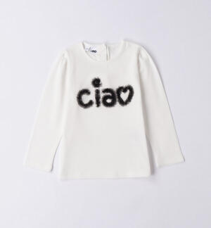 Maglietta bambina con scritta in tulle