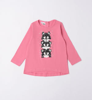 Maglietta bambina grafiche varie ROSA