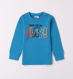 Boys' T-shirt with colourful print LIGHT BLUE