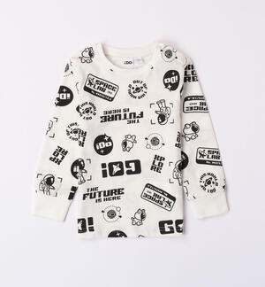 Boys' black and white T-shirt