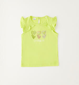 Girls' cotton T-shirt GREEN