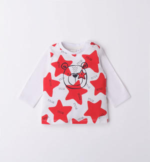 Maglietta girocollo neonato con stelle BIANCO