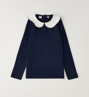 Girls' cotton T-shirt BLUE