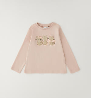 Maglietta in cotone bambina ROSA