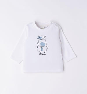 100% cotton baby boy T-shirt in various patterns WHITE