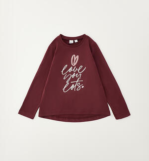 Maglietta per bambina 100% cotone ROSSO