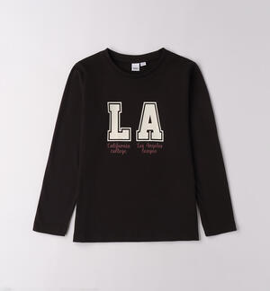 Maglietta per ragazza in cotone NERO