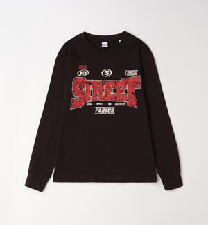 100% cotton boys' T-shirt BLACK