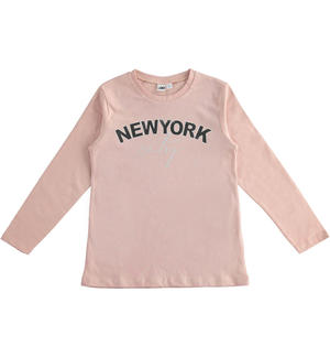Maglietta ragazza in cotone ROSA