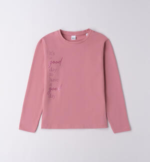 Maglietta ragazza in cotone ROSA