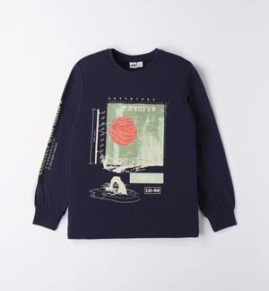 Maglietta ragazzo 100% cotone BLU
