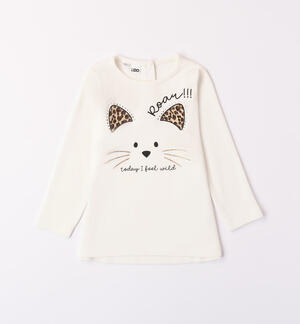 Maxi maglietta con gattino per bambina