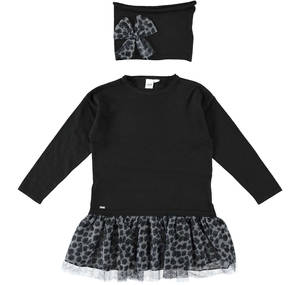 iDo abito bambina in fantasia scozzese grigio main image 1