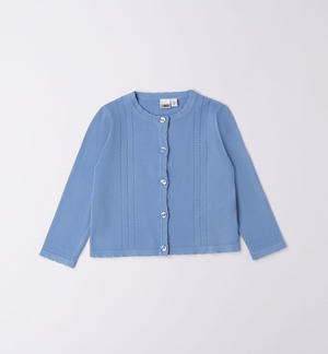 Morbido cardigan bambina BLU