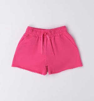 Morbido short bambina in felpa FUCSIA
