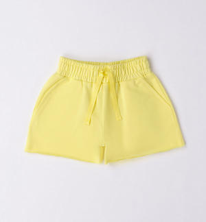 Morbido short bambina in felpa GIALLO