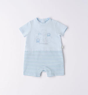 Baby short romper with animals LIGHT BLUE