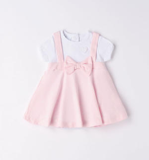 Pagliaccetto neonata a righe ROSA