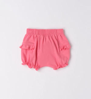 Pantaloncino corto neonata con ruches ROSSO