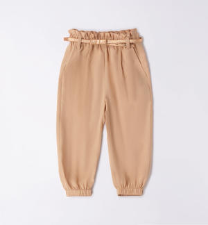 Pantalone bambina con cintura BEIGE