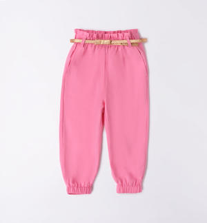 Pantalone bambina con cintura ROSA