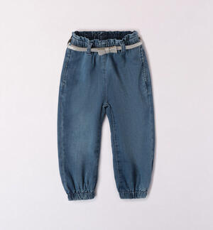 Girls' belted trousers