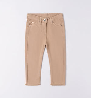 Pantalone bambina in twill BEIGE