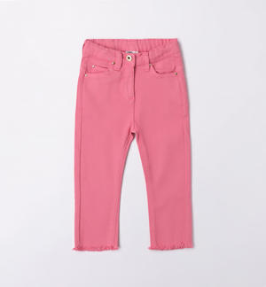 Pantalone bambina in twill ROSA