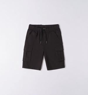Pantalone cargo corto per ragazzo NERO