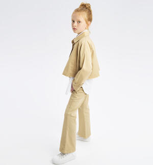 Girl's belted trousers BEIGE