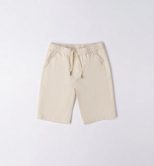 Pantalone corto 100% cotone ragazzo BEIGE