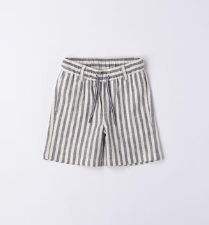 Pantalone corto bambino fantasia rigata
