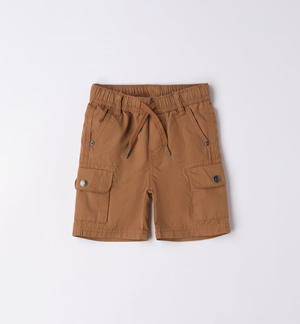 Pantalone corto cargo bambino MARRONE