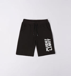 Pantalone corto in felpa ragazzo NERO