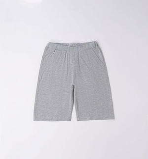 Pantalone corto ragazzo con ricamo GRIGIO