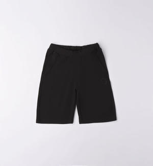 Pantalone corto ragazzo con ricamo NERO