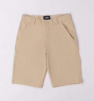 Pantalone corto ragazzo in cotone BEIGE
