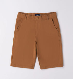 Pantalone corto ragazzo in cotone MARRONE