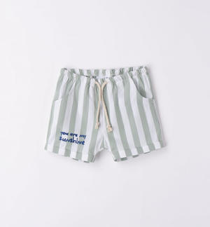Pantalone corto rigato neonato VERDE