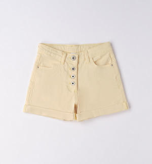 Pantalone corto vita alta ragazza GIALLO