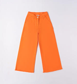 Pantalone cropped per ragazza ARANCIONE