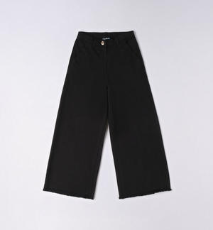 Pantalone cropped per ragazza NERO