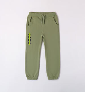 Boys' brushed trousers GREEN