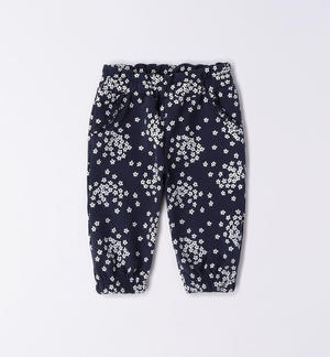 Little flowers baby girl long trousers BLUE