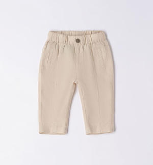 Pantalone lungo neonato in lino BEIGE