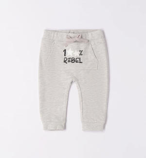 Baby boy fleece trousers with pocket GREY