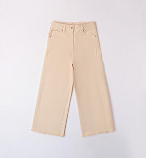 Pantalone per ragazza modello cropped BEIGE