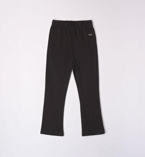 Girls' brushed trousers BLACK