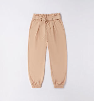 Pantalone ragazza con cintura BEIGE