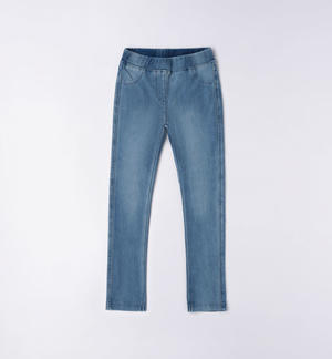Knitted denim trousers for girls